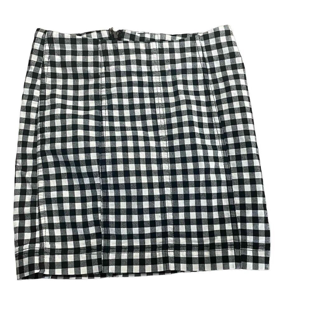 Free People black and white plaid pencil skirt size 10